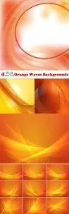 Vectors - Orange Waves Backgrounds