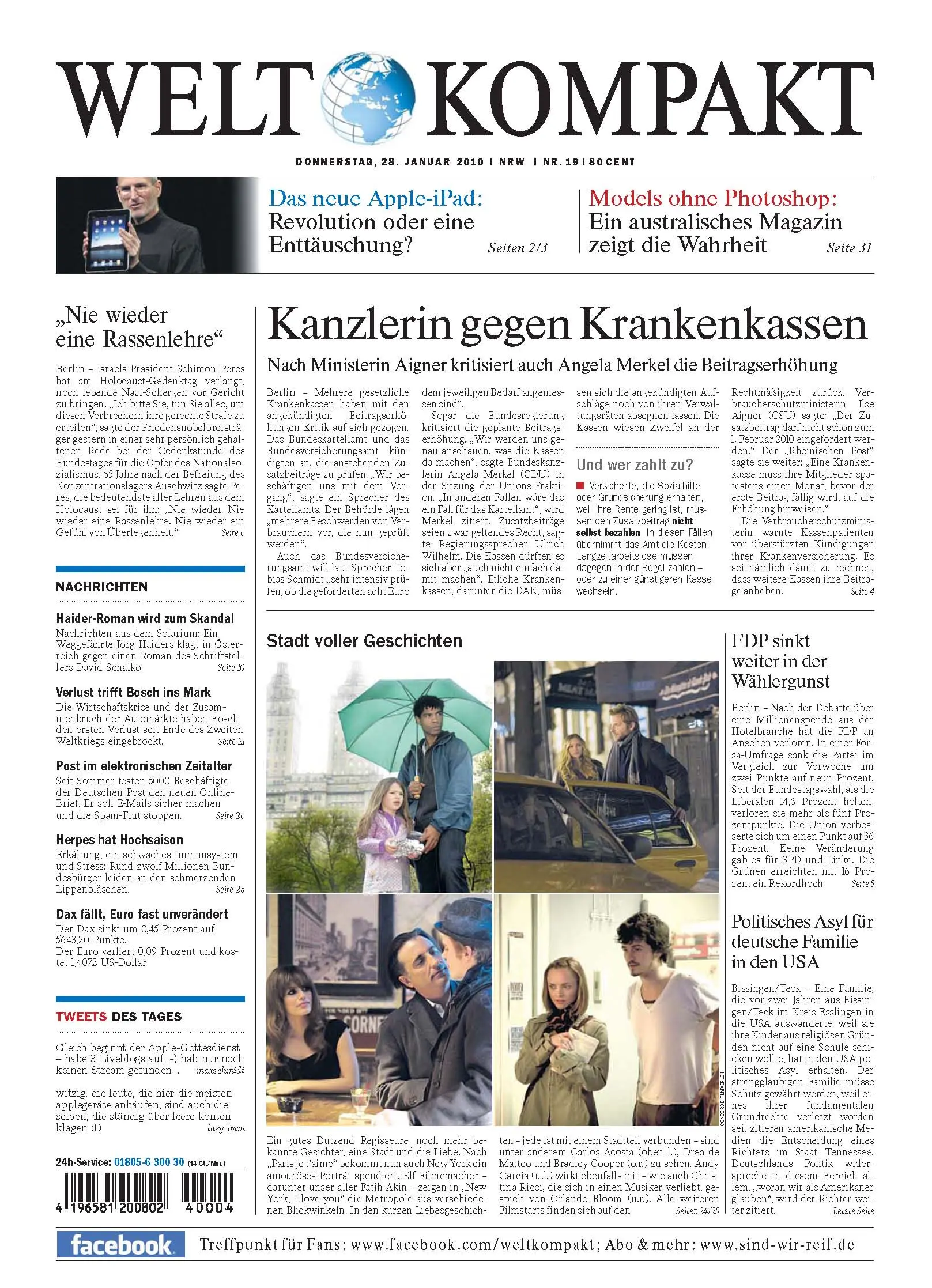 Die Welt kompakt vom 28. Januar 2010
