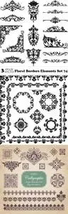 Vectors - Floral Borders Elements Set 74