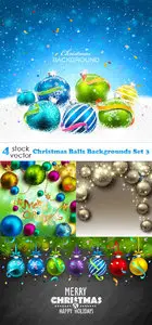 Vectors - Christmas Balls Backgrounds Set 3