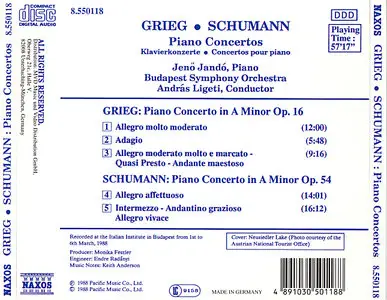 Grieg, Schumann - Piano Concertos (1988)