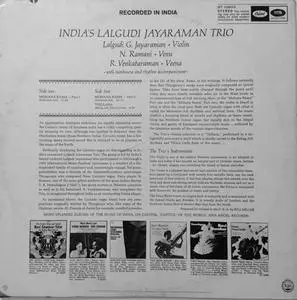 Lalgudi Jayaraman Trio - Violin • Venu • Veena (vinyl rip) (1968) {Capitol}