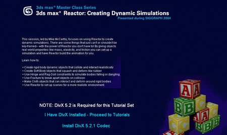 3DS Max Master Class Series 8 - Reactor Creating Dynamic Simulations