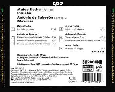 Sergio Balestracci, La Stagione Armonica, L'Amoroso - Mateo Flecha: Ensaladas; Antonio de Cabezón: Diferencias (2005)