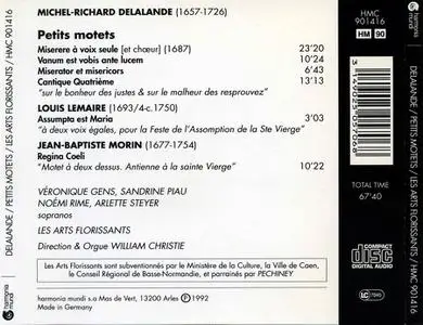 William Christie, Les Arts Florissants - Michel Richard de Lalande: Petits Motets (1992)