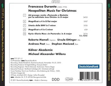 Michael Alexander Willens, Kölner Akademie - Francesco Durante: Neapolitan Music for Christmas, Vol. 1 (2011)