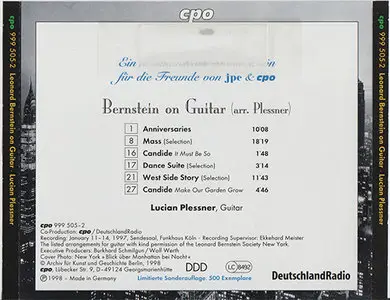 Lucian Plessner - Leonard Bernstein on Guitar (1998, CPO # 999 505-2)