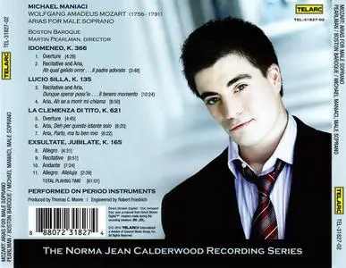 Michael Maniaci, Martin Pearlman, Boston Baroque - Wolfgang Amadeus Mozart: Arias for Male Soprano (2010)