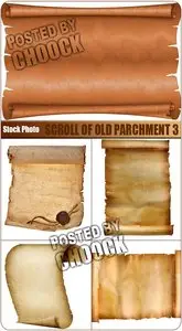 Scroll of old parchment 3 - Stock Photo