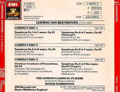 Roger Norrington, The London Classical Players - Ludwig van Beethoven: Symphonies 1-9, Overtures [6CDs] (1997)