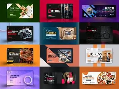 15+ Web Banners & Facebook Covers - Advertising PSD Templates Collection