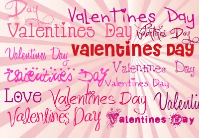 100 Fonts Valentines Day