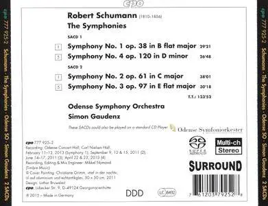 Robert Schumann - Symphonies - Simon Gaudenz & Odense Symphony Orchestra (2015) {2CD CPO 777 925-2}
