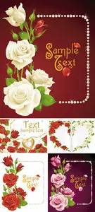 Roses Postcards Vector