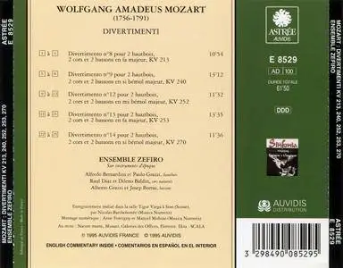 Ensemble Zefiro – Mozart: Divertimenti pour 2 hautbois, 2 cors et 2 bassons (1995)