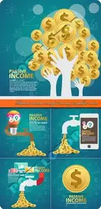 Passive income concept money template vector