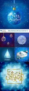 Vectors - Blue Christmas Backgrounds Set 17