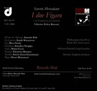 Riccardo Muti, Luigi Cherubini Youth Orchestra - Saverio Mercadante: I due Figaro (2013)