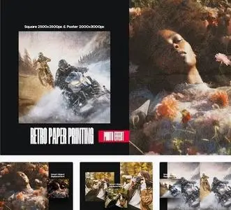 Retro Paper Printing Square & Poster Photo Effect - MXT56TS
