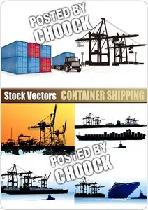Container shipping - Stock Vector