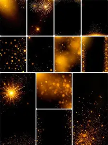 12 New Year Backgrounds with Fireworks