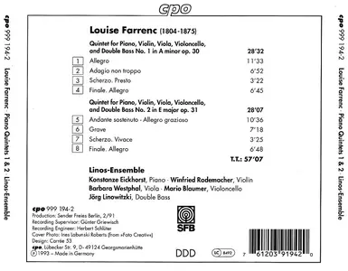 Linos Ensemble - Louise Farrenc: Piano Quintets Op. 30 & 31 (1993)