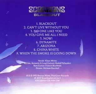 Scorpions - Blackout (Remastered) (1982/2019)