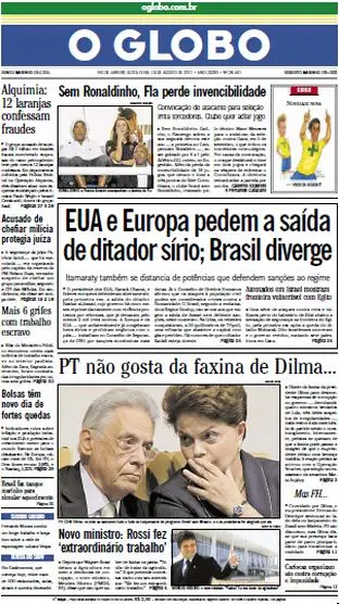Jornal O Globo - 19 de agosto de 2011