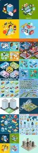 Isometric infographic vector