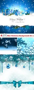 Vectors - Blue Christmas Backgrounds Set 4