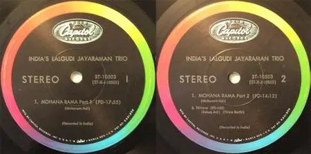 Lalgudi Jayaraman Trio - Violin • Venu • Veena (vinyl rip) (1968) {Capitol}