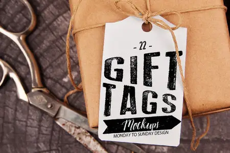 CreativeMarket - 22 Gift Tag Mockups: FLAT