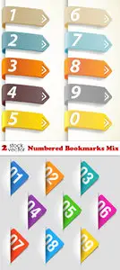 Vectors - Numbered Bookmarks Mix