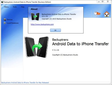 Backuptrans Android Data to iPhone Transfer 3.1.16