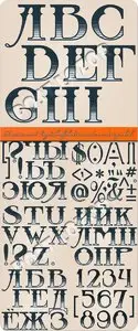 English and Russian alphabet numbers and symbols vector