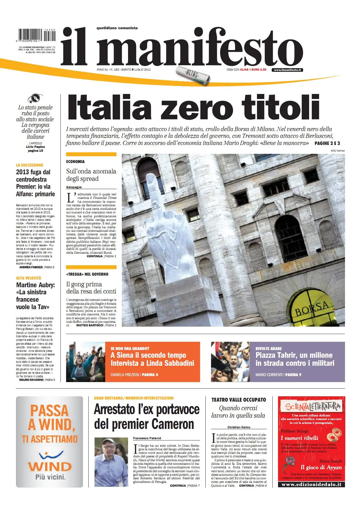 IL MANIFESTO 09 LUGLIO 2011