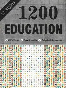 CreativeMarket - Educational 1200 Icons Bundle Pack