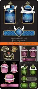 Luxury vintage labels vector set 4