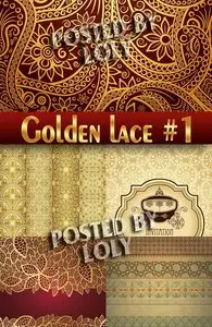 Golden lace #1 - Stock Vector