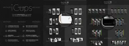 GraphicRiver - iCups - 100 3D & Flat Responsive Screen Mockups