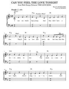 Can You Feel The Love Tonight (from The Lion King) - Elton John, The Lion King (Easy Piano)