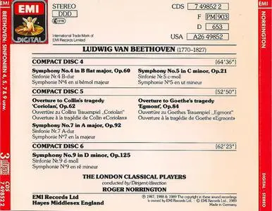 Roger Norrington, The London Classical Players - Ludwig van Beethoven: Symphonies 1-9, Overtures [6CDs] (1997)