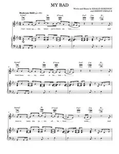 My bad - Khalid (Piano-Vocal-Guitar)