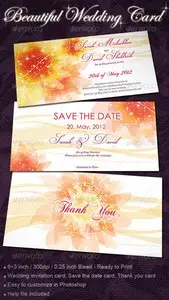 GraphicRiver Wedding Invitation Cards with Flowers