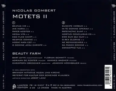 Beauty Farm - Nicolas Gombert: Motets II (2016)