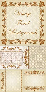 Vintage Floral Backgrounds Vector 2