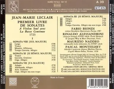 Fabio Biondi, Rinaldo Alessandrini, Maurizio Naddeo, Pascal Monteilhet - Jean-Marie Leclair: Premier Livre de Sonates (1992)