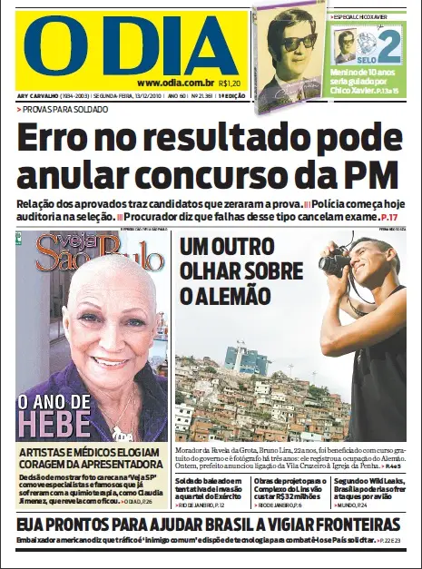 Jornal O Dia em PDF, Segunda, 13 de Dezembro de 2010