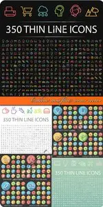 Outline and flat icons vector