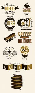 Coffee Labels and Badges Vector Set